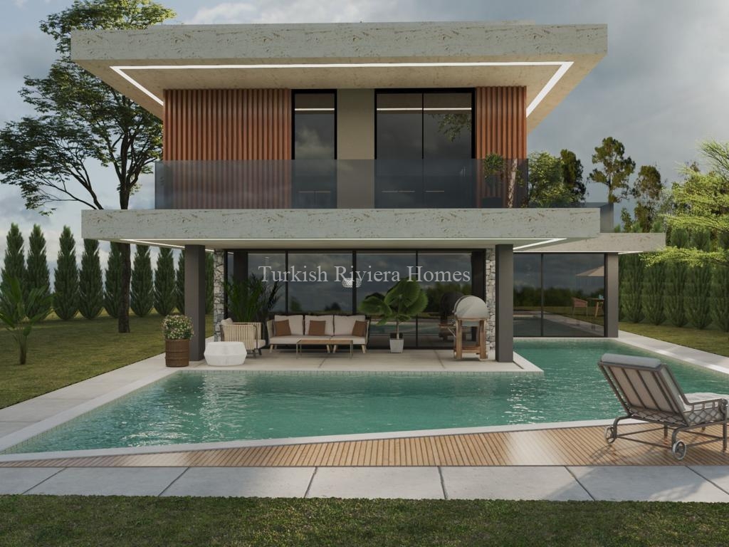 Двухуровневая вилла класса люкс с системой умного дома и с бассейном в Кемере