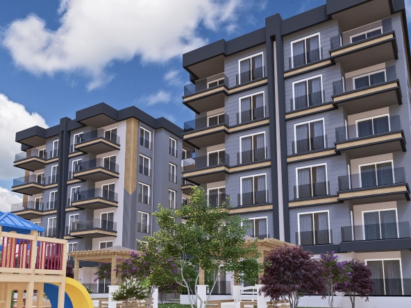 двухкомнатные и трёхкомнатные апартаменты 1+1,2+1 и пятикомнатные виллы дуплекс 4+1 в строящимся жилом комплексе  в микрорайоне Алтынташ, в районе Аксу города Анталия