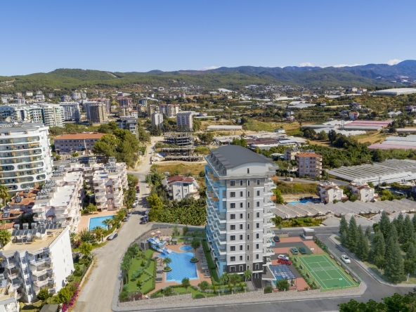 Продажа квартир на стадии строительства. Квартиры 1+1 с видом на море в районе Авсаллар,в городе Алания